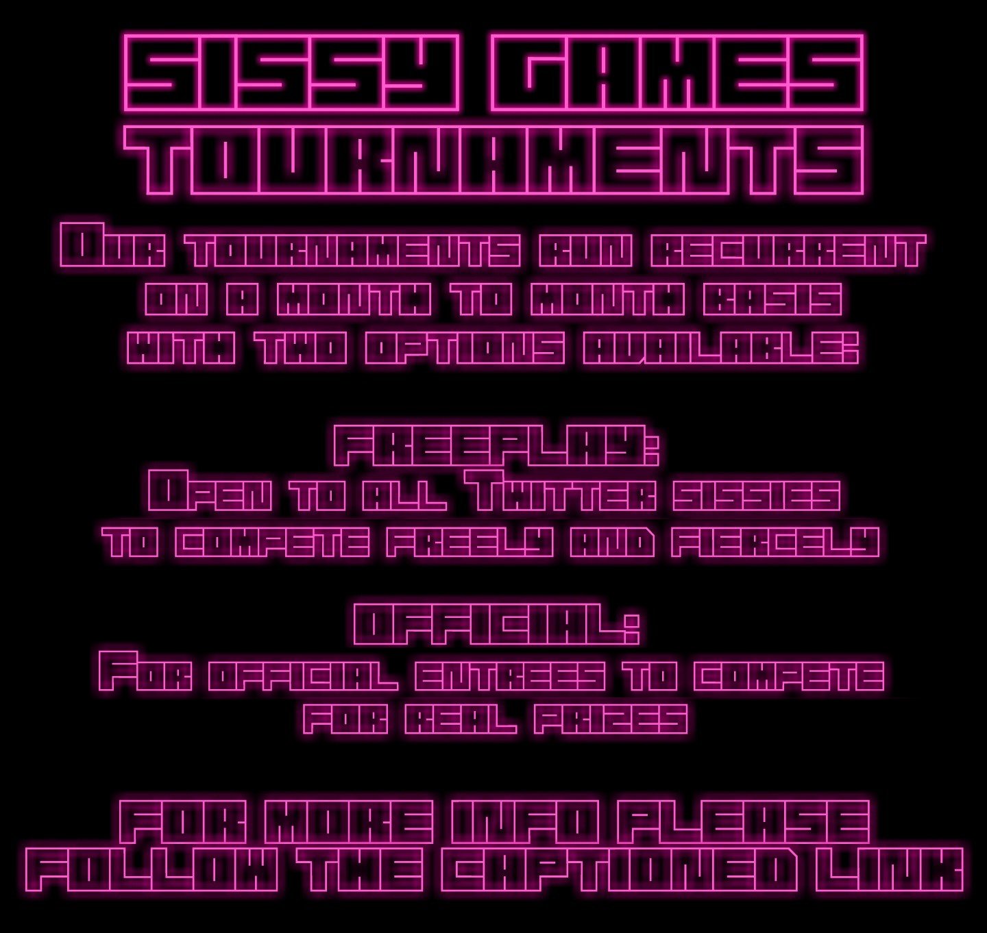 Sissy Games on X: Read more about our tournaments: t.cok471ZNiAii  t.cojSDDOx19ML  X