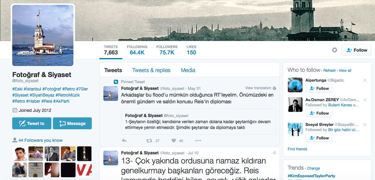 CB sözcüsü İbrahim kalın ve AKP li üst düzey kişilerin takip ettiği bu hesap 10 temmuzda darbe ve amacını yazmış.