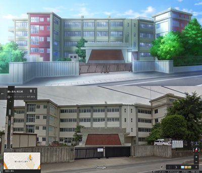 アニメ聖地巡礼 舞台探訪 あまんちゅ 第1話 ぴかりやてこの通う静岡県立夢ヶ丘高校のモデルは 埼玉県の鶴ケ島市立藤中学校でした