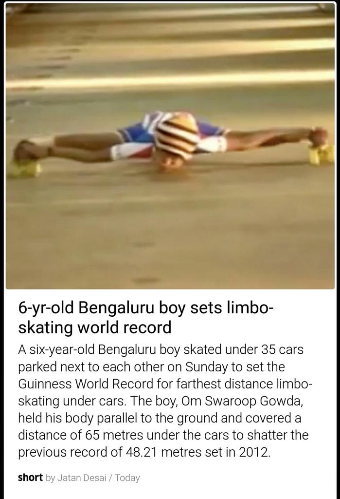 Woah! Check this little dude out! #GuinessWorldRecord #limboskating #recordbreaking #maximindia