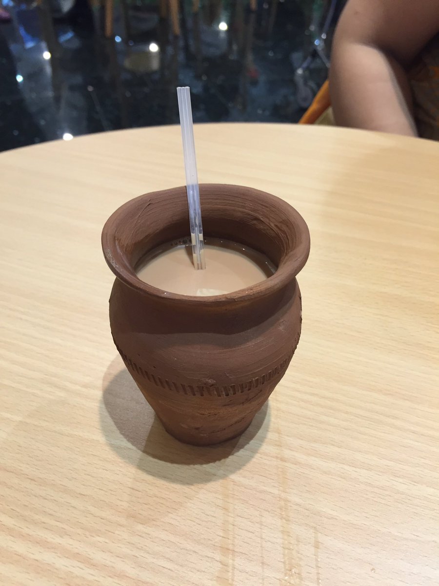 Kulharh me chai at Mumbai Airport T2. 😄 enjoying the urban touch. <a href="/Suchismitaflute/">Suchismita Chatterji</a>