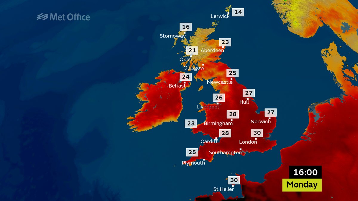 metoffice's tweet image. Temperatures are rising today. We could see the warmest day of the year so far!