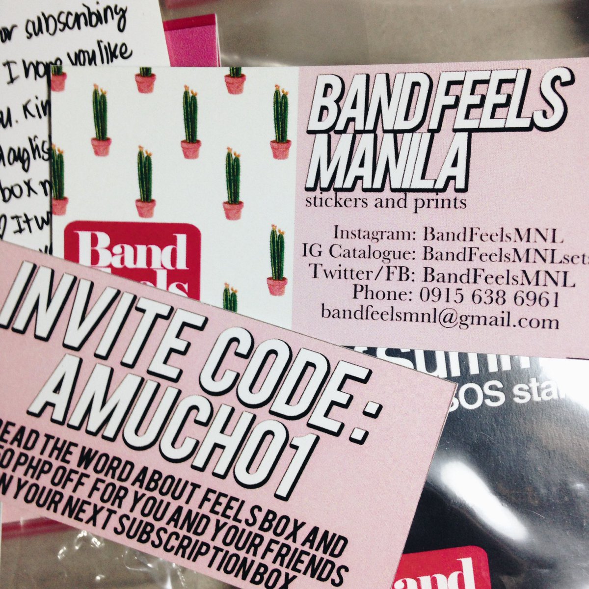 watermelaine's tweet photo. My #FEELSBOX came in today!Wee!! Check out @BandFeelsMNL & use my invite code to get P50 off when you get yours! ๐ https://t.co/dmaccJMtlK