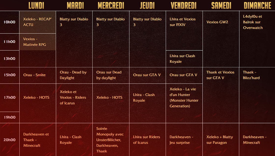 MMORPG_FR_'s tweet photo. 🗓 Le planning de la semaine est disponible #mmolive https://t.co/7Q8uPaqGMa 😋 https://t.co/CHoZlzkUPx