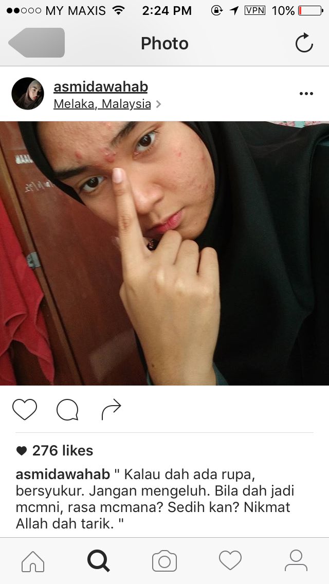 FatinLeeya's tweet image. She's right. Nikmat kecantikan tu bila2 je Allah boleh tarik. Bersyukurlah girls out there and get well soon to you😞