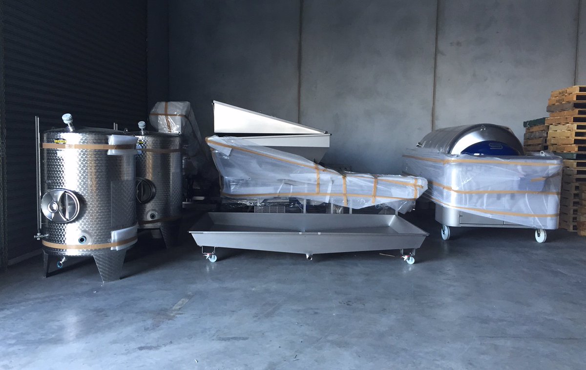 Unloading gleaming new press and grape sorters for display at <a href="/The_AWITC/">The_AWITC</a> Hope to see you there on Stand 1401