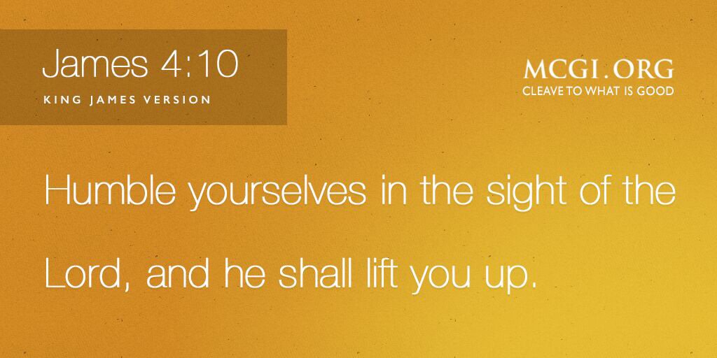 mcgidotorg's tweet photo. Humble yourselves in the sight of the Lord (James 4:10, KJV)

Inspire and be inspired ... https://t.co/sfMHjKKlZz https://t.co/lIYTW0t9G9