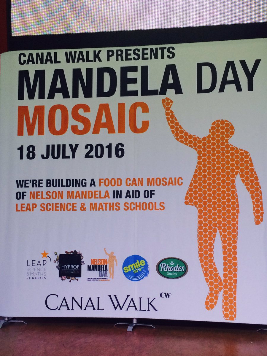 The day is finally here. Come celebrate the #MandelaDay with us <a href="/canal_walk/">Canal Walk</a> along with <a href="/leapschools/">LEAP School</a> <a href="/Smile904FM/">Smile90.4 FM</a>
