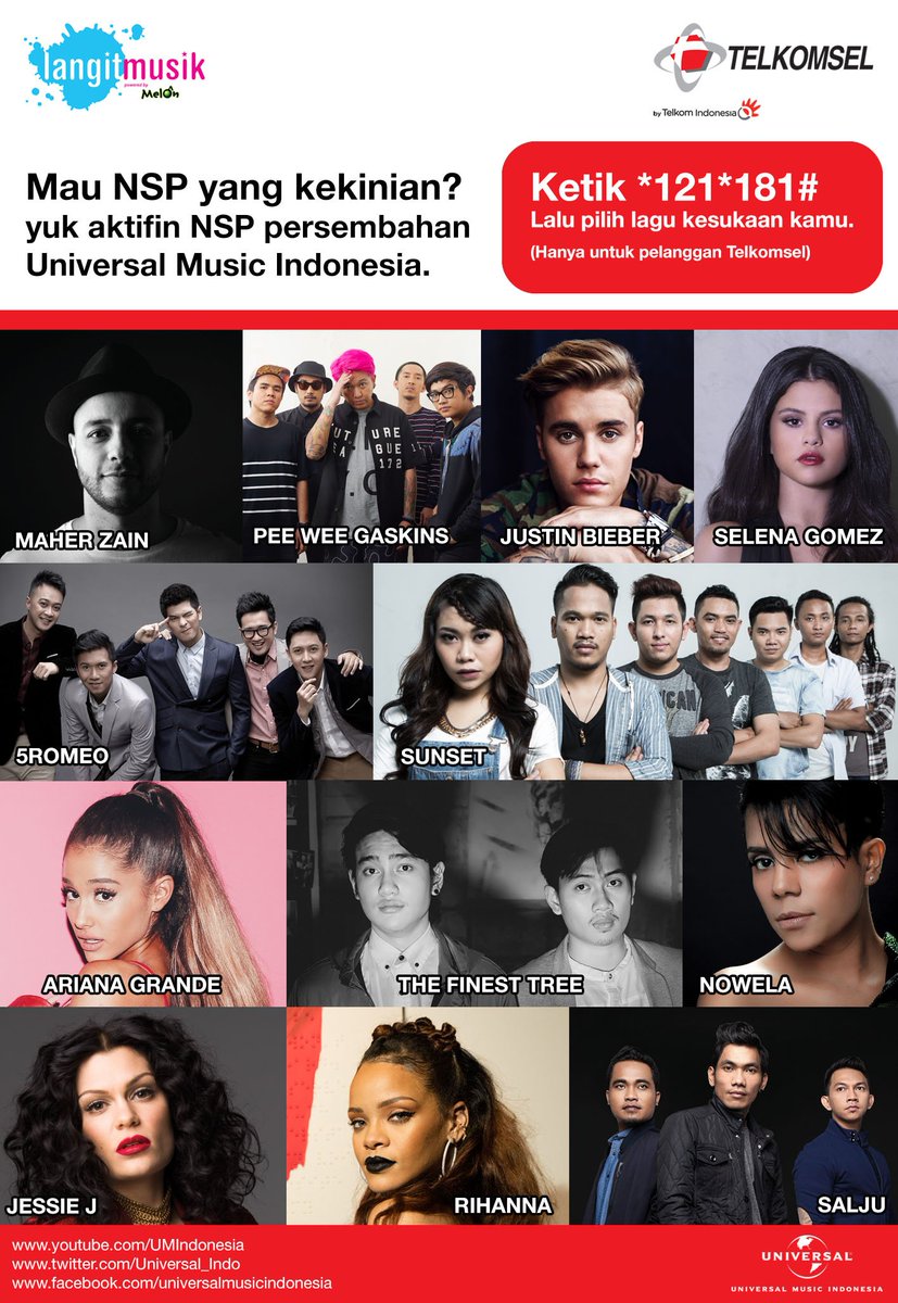 umusicindonesia's tweet photo. Mau NSP yang kekinian? Yuk aktifin NSP persembahan kami ketik *121*181# @Telkomsel https://t.co/F1pNVklokn