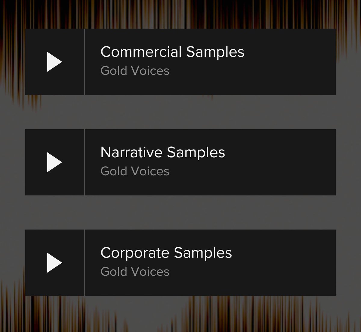 GoldVoices's tweet photo. Have a listen to our #vo samples 
https://t.co/KNjzpJ5a6J 
#commercial #narrative #corporate #voice #voicereel https://t.co/cYmLc6UsY1