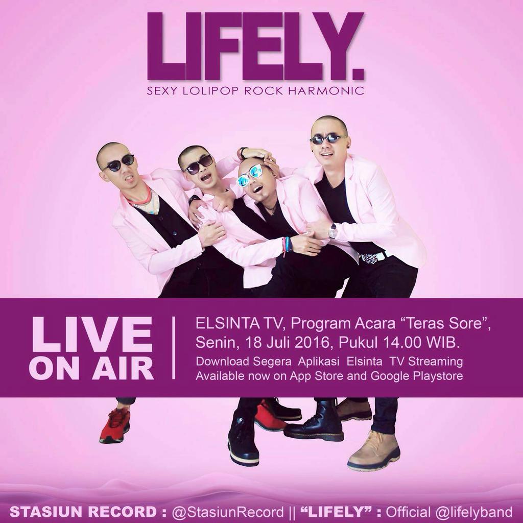 Jgn lupa <a href="/lifelyband/">Lifely</a> hari ini jam 15.00 akan live on air di <a href="/terassoretv/">terassore</a> <a href="/RadioElshinta/">Radio Elshinta</a> <a href="/ElshintaTV/">ElshintaTV Jakarta</a>