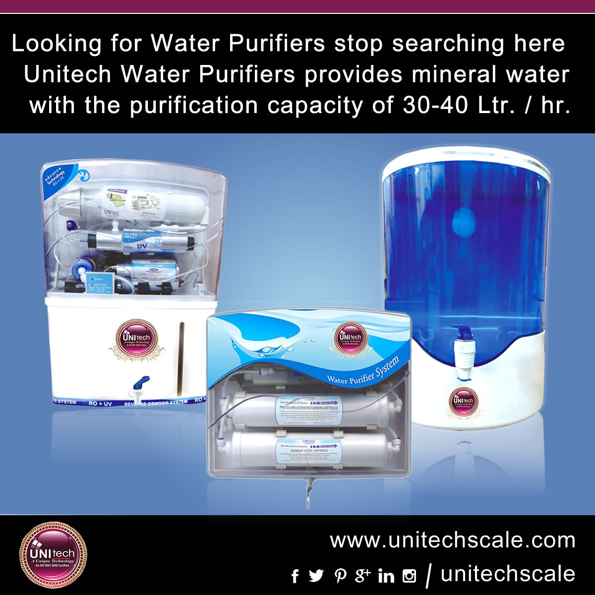 UnitechScale's tweet image. Assurance of purity and well-being...
#pure #water #purifier #diseasefree #germs #calcium #magnesium #salts #TDS