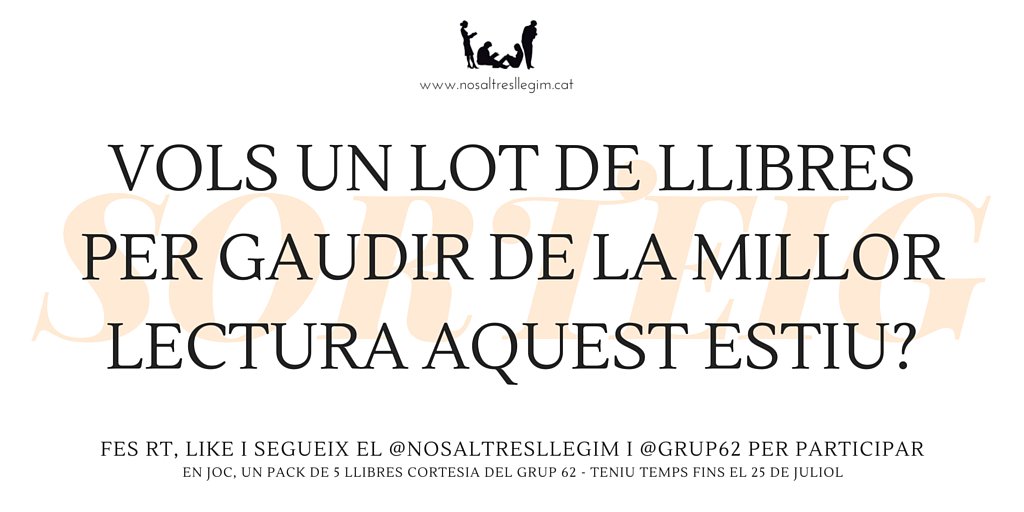 Nosaltresllegim's tweet photo. Sorteig d'un lot de llibres d'estiu! - Seguiu el @Nosaltresllegim, el @Grup62, feu RT, Like... i sort! Fins el 25/07 https://t.co/x45c4bPEGV