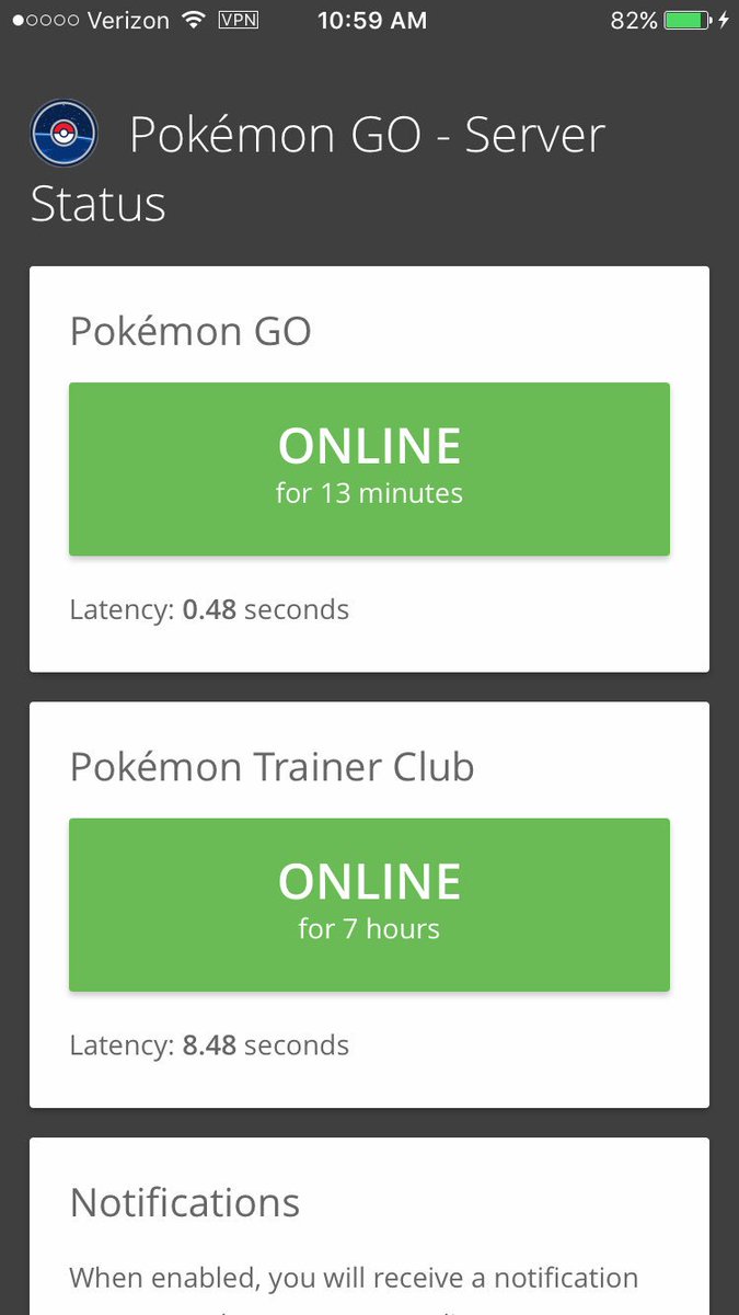 GoPokemonStatus's tweet image. #PokemonGo Server Status: ONLINE