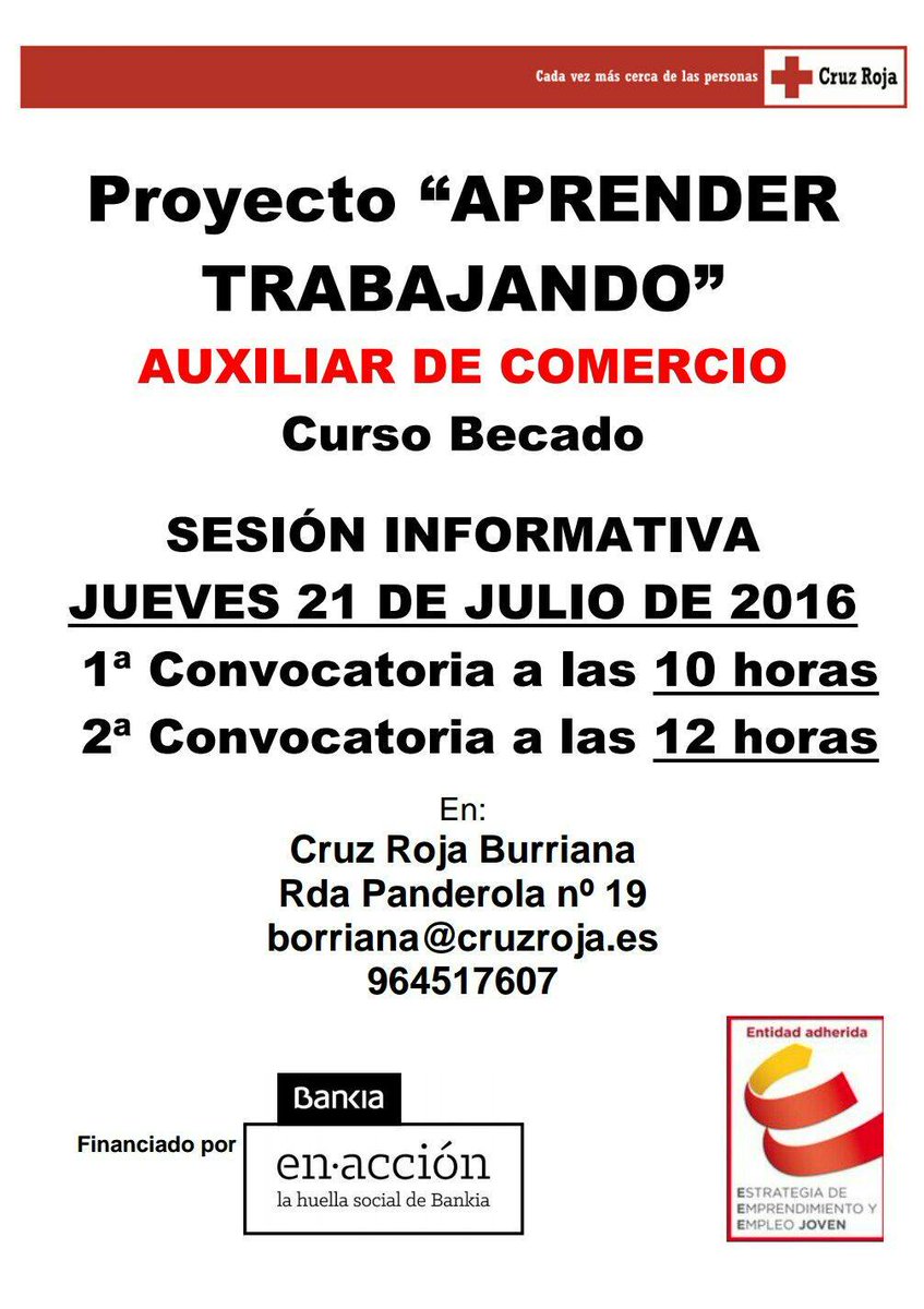 Continúan  las inscripciones al Curso Becado de Aux. de Comercio, dentro del proyecto Aprender Trabajando.