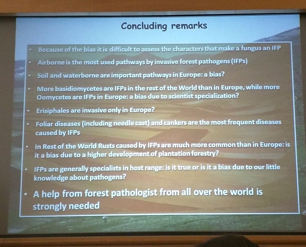 beeshflops's tweet photo. Santini on importance of studying #forestpathogens as #invasivespecies &amp; specialization bias #IUFRO #InvasionBiology https://t.co/LE49T525hf