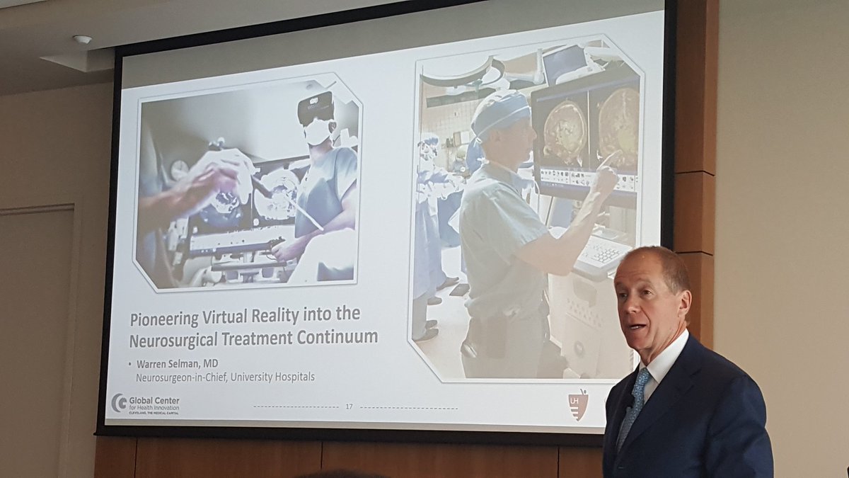Alego_Health's tweet photo. @UHhospitals Chief of Neuro Surgery, Dr. Warren Selman speaking on VR Treatment in Healthcare. #HIMSS #RNCinCLE https://t.co/KW7ZyYLKyf