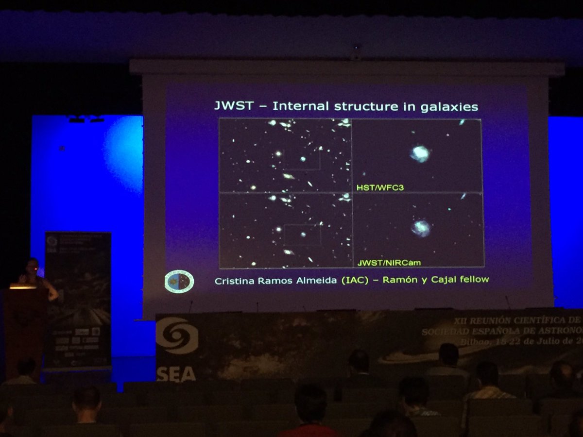 El_Lobo_Rayado's tweet photo. Now @astrocra @IAC_Astrofisica: internal structure of galaxies: nearby galaxies studied by @NASAWebb #SEABilbao2016 https://t.co/OxbbymlDSk