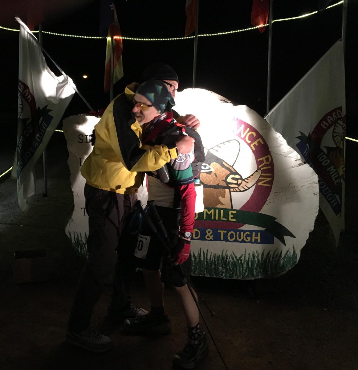 AndyHewat's tweet photo. They don't call it Hardrock for nothing. There's nothing easy about @hardrock100 except RD Dale Garland's finish hug https://t.co/fgHqvOswwT