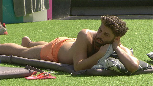 bbuk's tweet photo. 3.55pm: Who loves short shorts? Sam loves short shorts! #BBUKLive https://t.co/E2ixsspBA1