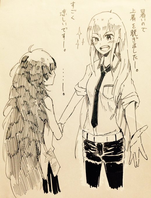 暑いです。
落書きー。
シュタゲの比屋定真帆と牧瀬紅莉栖。
ずっと、なんで脱がないか不思議だった。 