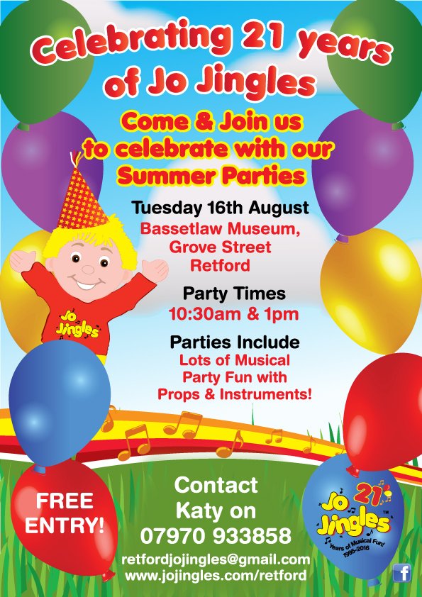 BassetlawMuseum's tweet image. Party with Jo Jingles! #freesummerfun #lovemuseums