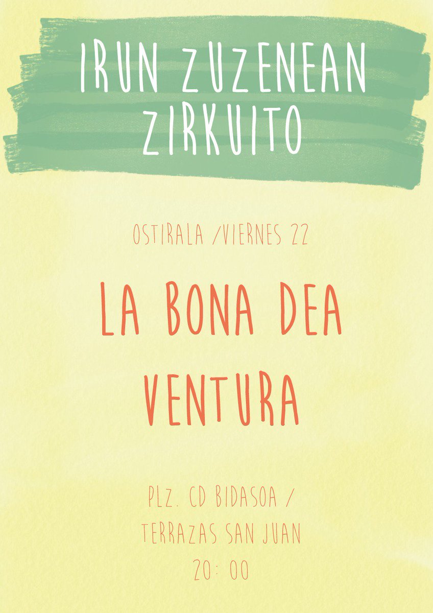 MenofRockMusika's tweet photo. Este viernes música en directo a #Irun ! @luislabonadea  + @venturalabanda  plza CDBidasoa 20h #IrunZuzenean https://t.co/OKAPw4Dm06