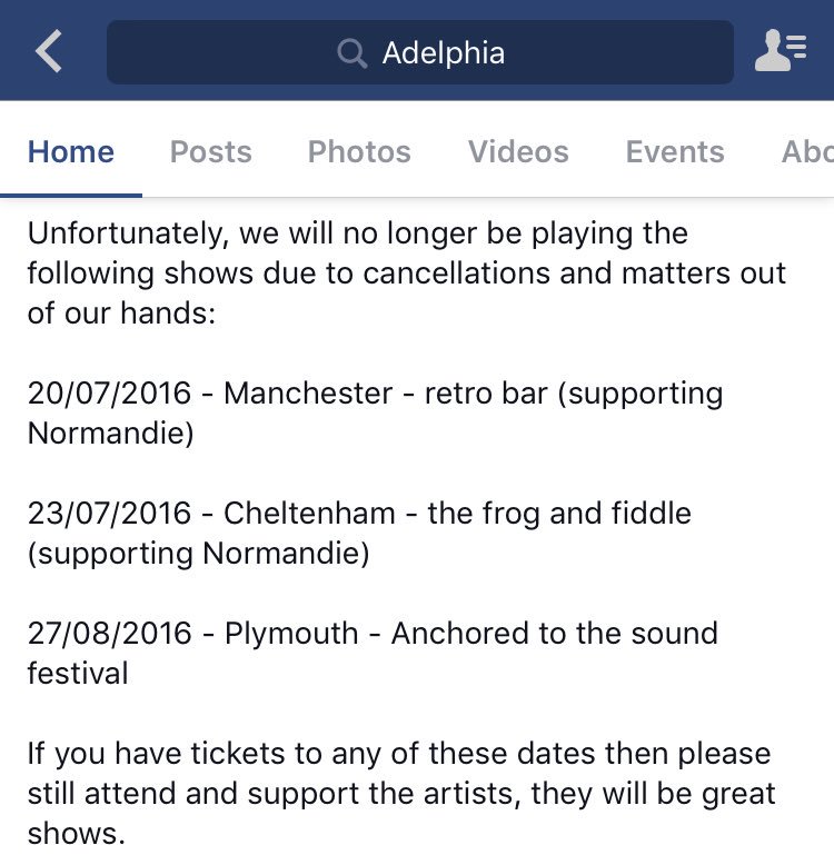 IMPORTANT INFORMATION REGARDING UPCOMING SHOWS:
