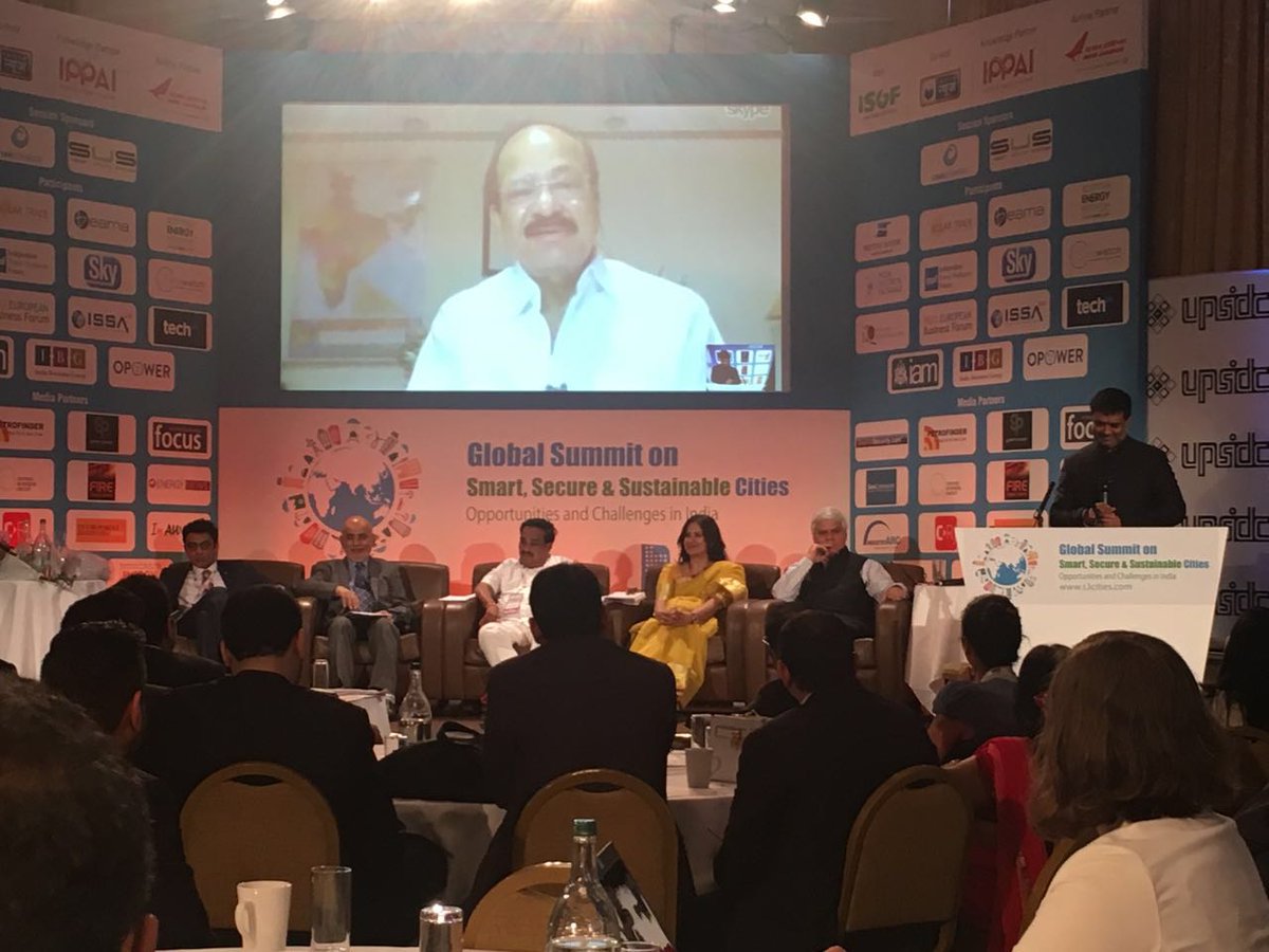 S3citiesSummit's tweet photo. "Smart City is a city which provides comfortable and happy life to all its citizens" @MVenkaiahNaidu #S3CitiesSummit https://t.co/fg1xlhueUl