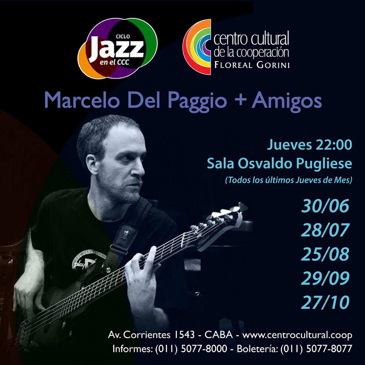 DelPaggioMarce's tweet photo. Próximo show en @agendaccc Av. Corrientes 1543 CABA.  Los espero!. Cc @javiermalosetti @JazzBSAS @AnimalesdelJazz https://t.co/DGzlBB42L8