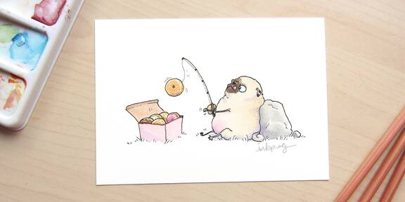 Inkpug's tweet photo. Tell the boss I've gone fishing. #betterthanfish #donuts #dayoff #R&amp;R https://t.co/FxwjtfnXUF