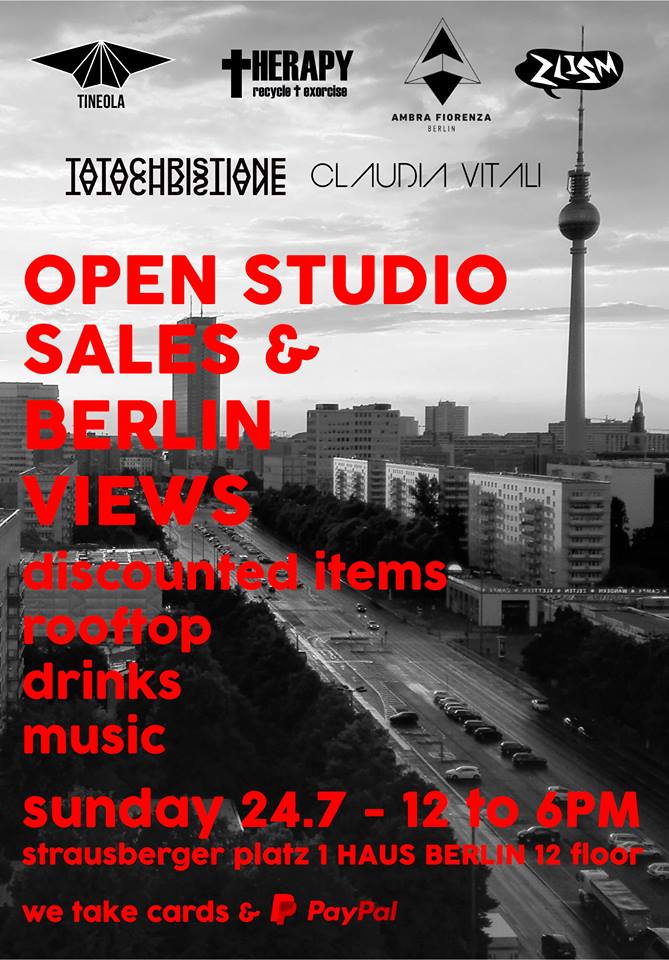 tHERAPY_recycle's tweet photo. #OpenStudio & #Berlinviews. We open our studio & amazing 36mt long terrace for one day! #FASHION + #DJ + #DRINKS https://t.co/LAbHPIRmHq