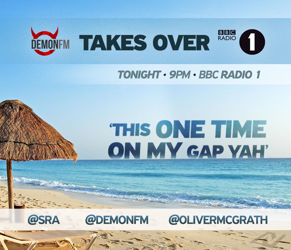 OliverMcGrath's tweet photo. Tonight I’m going to be representing @DemonFM on @BBCR1 from 9PM!! Thanks so much to @SRA for the opportunity https://t.co/oxUXootBBd