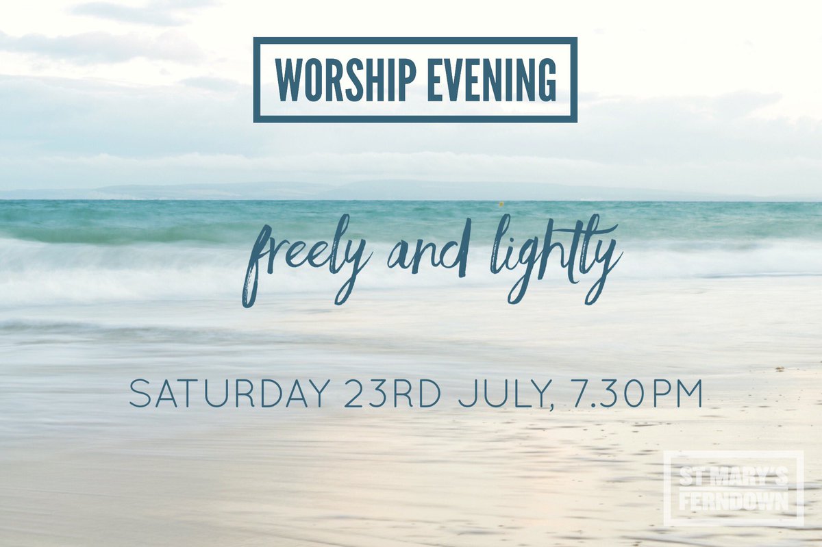 Join us, Sat 23rd, 7.30pm for an evening of worship, spending time with Him, learning the unforced rhythms of grace.