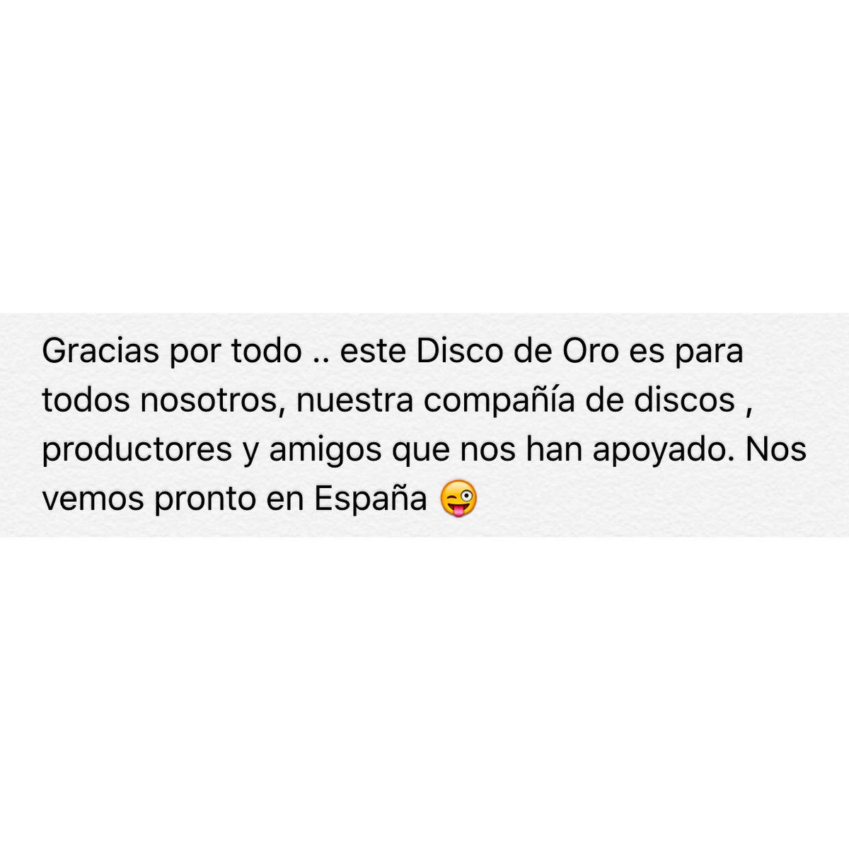 BenjieFede's tweet photo. ERES MÍA DISCO DE ORO 📀 Gracias @OfficialXriz @WARNERMUSICIT @WarnerMusicES nos vemos pronto en España🎉 https://t.co/xUY2IpRnOx