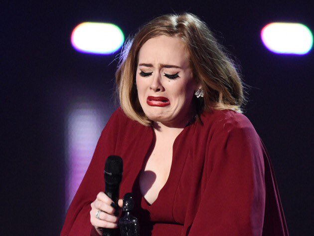 adelereactions's tweet image. how I act vs how I feel