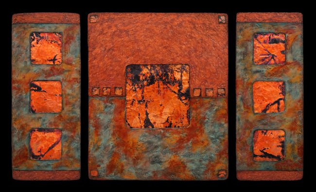 coppersheet's tweet photo. Fired Copper. Beautiful artwork created by Kara Young using 5 mil copper foil. #copperart https://t.co/N74cCLocmF https://t.co/utn8ukarmb