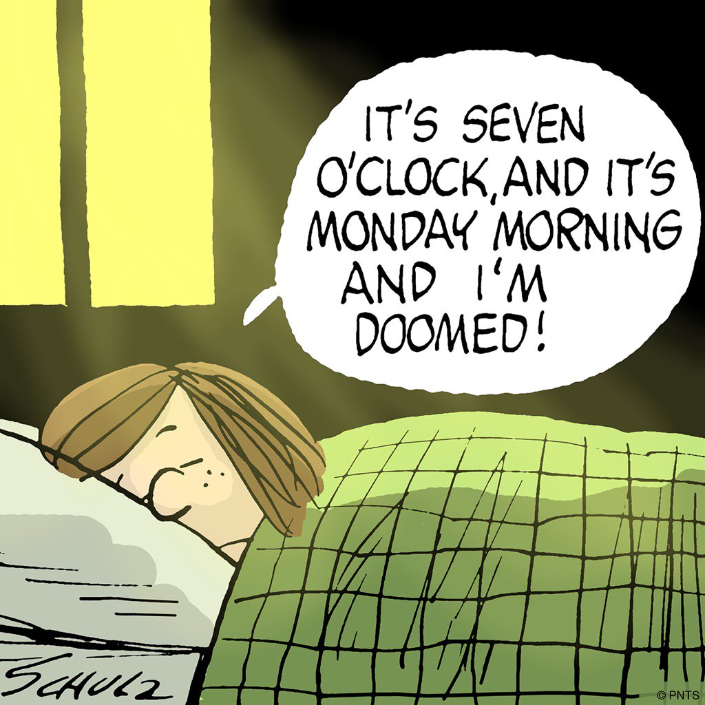 Snoopy's tweet photo. It's Monday morning and I'm doomed! https://t.co/BNsFDxusby
