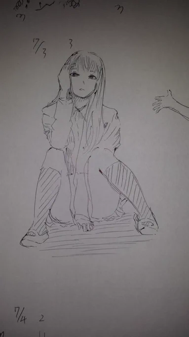 最近はクロッキーを毎日やってます。ポーマニと比べて可愛いし服着てるので割と苦じゃなく続けられてます。ボールペンで一発書きなので可愛く描けることが稀です。これがまだマシなヤツってレベルです。 