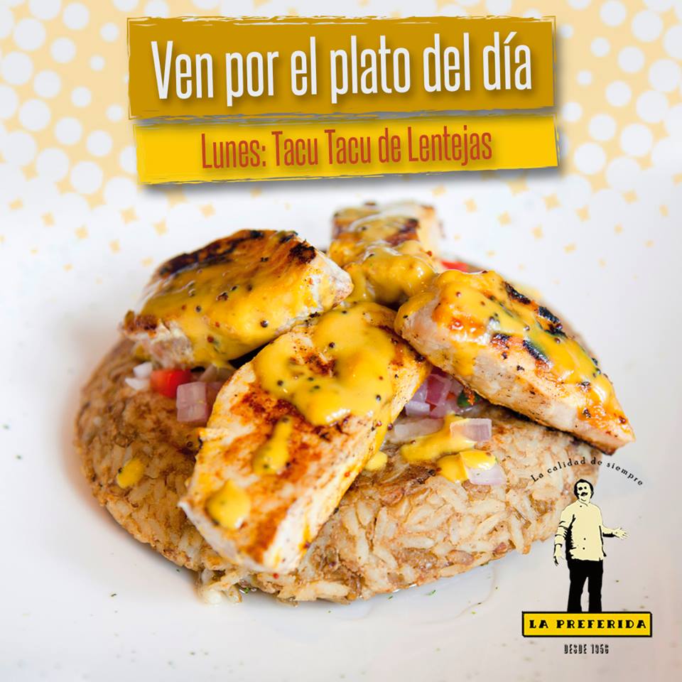 lapreferidarest's tweet photo. ¡Hoy lunes: tacu tacu de lentejas! #Somosloquesomos #Cumplimos60 https://t.co/hEN2OSZwPJ