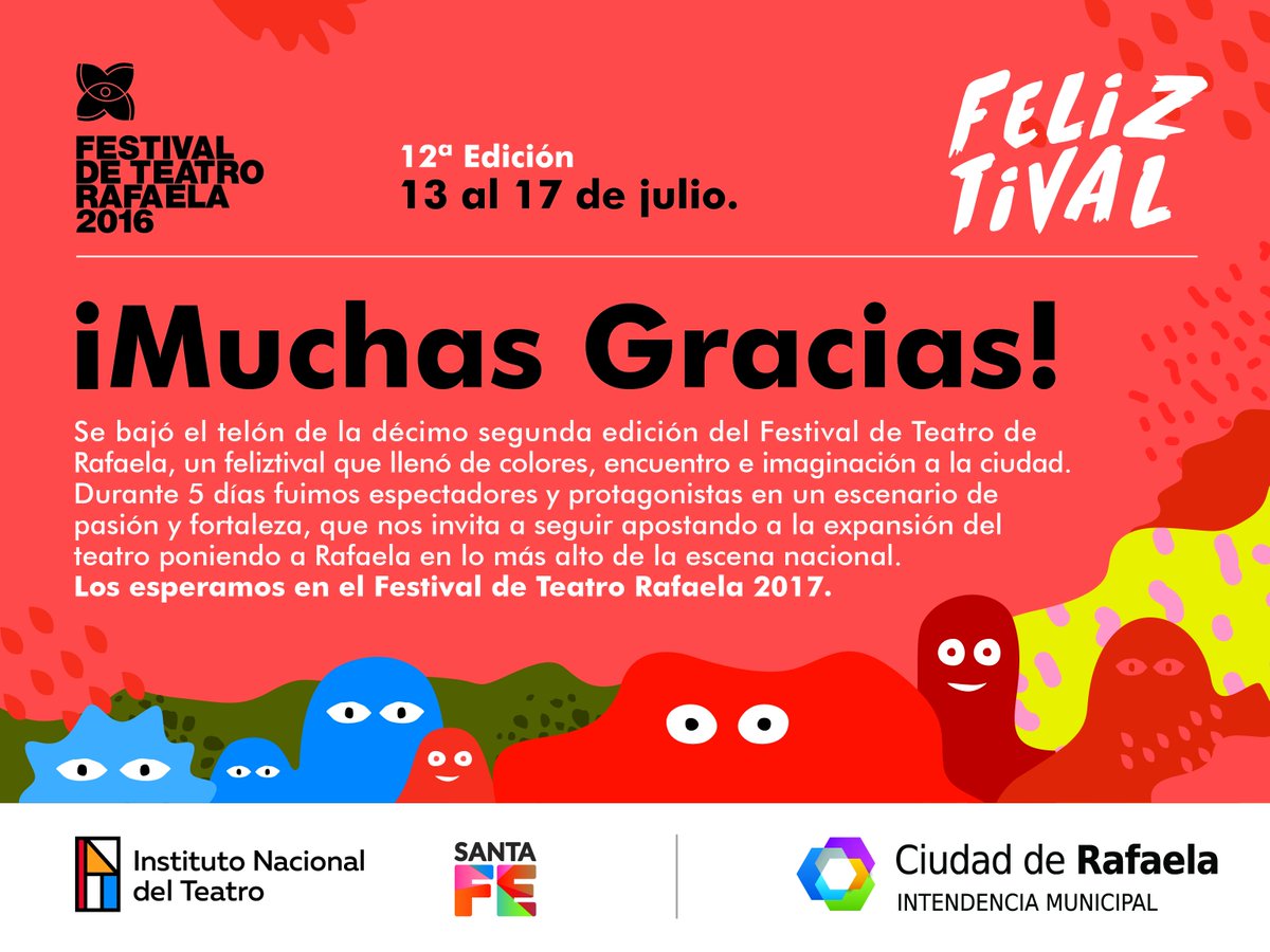 FTRafaela's tweet photo. Despedimos el #Feliztival. ¡Gracias a todos los que lo hicieron posible! ¡Gracias por apropiarse del #FTR16! https://t.co/gXfPA9LdIb