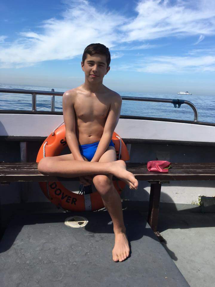 Young David is in the water now