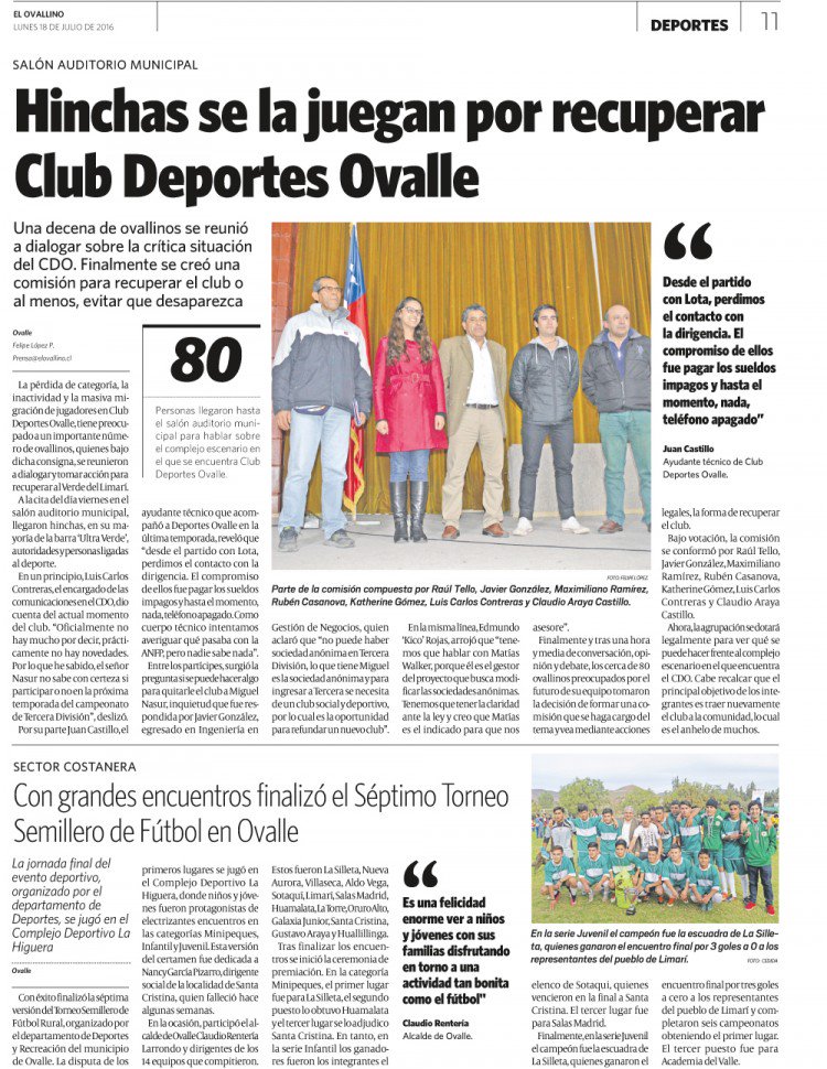 CathyGomezC's tweet photo. Hinchas se la juegan por recuperar @DeportesOvalle https://t.co/9lSwtjA1eb