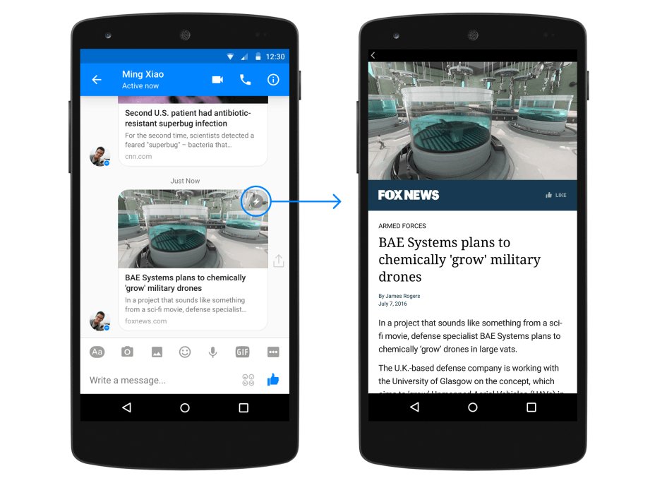 Gli #InstantArticles saranno visualizzabili anche da Facebook Messenger. -> wersm.com/facebook-bring…
