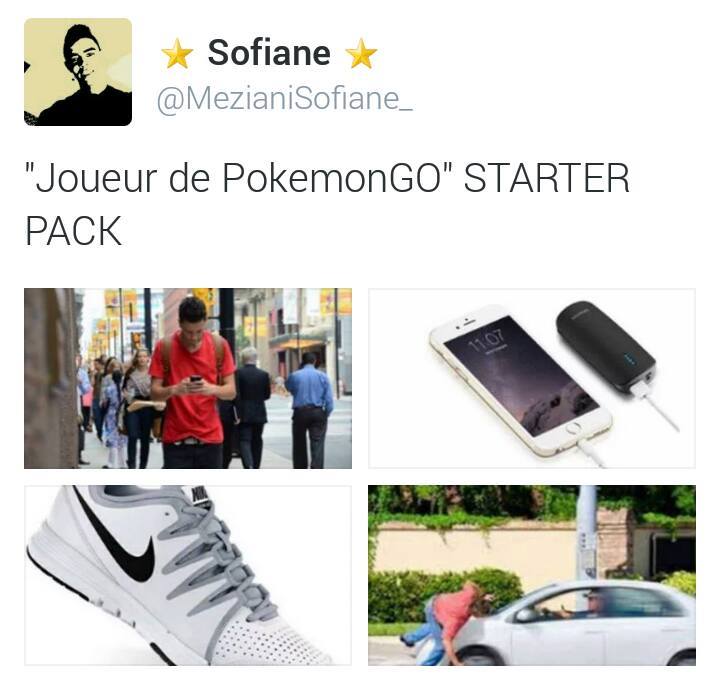 PokemonGoOff_'s tweet image. STARTER PACK du bon joueur Pokemon 😅😂