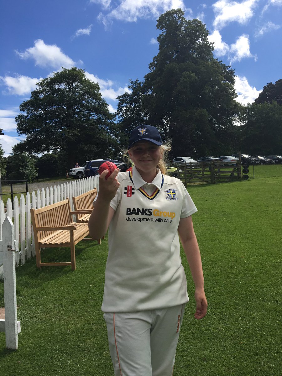 First 5 wicket hall for Durham under 13s girls for Olivia Storey with Figures of 5.5 - 2 - 3 - 5 🏏👏