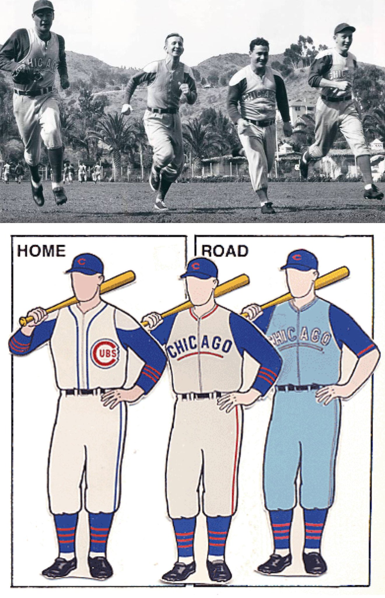 Paul Lukas on X: 1941 Cubs added powder blue road vest and white shoulder  yoke to home undershirt.  / X