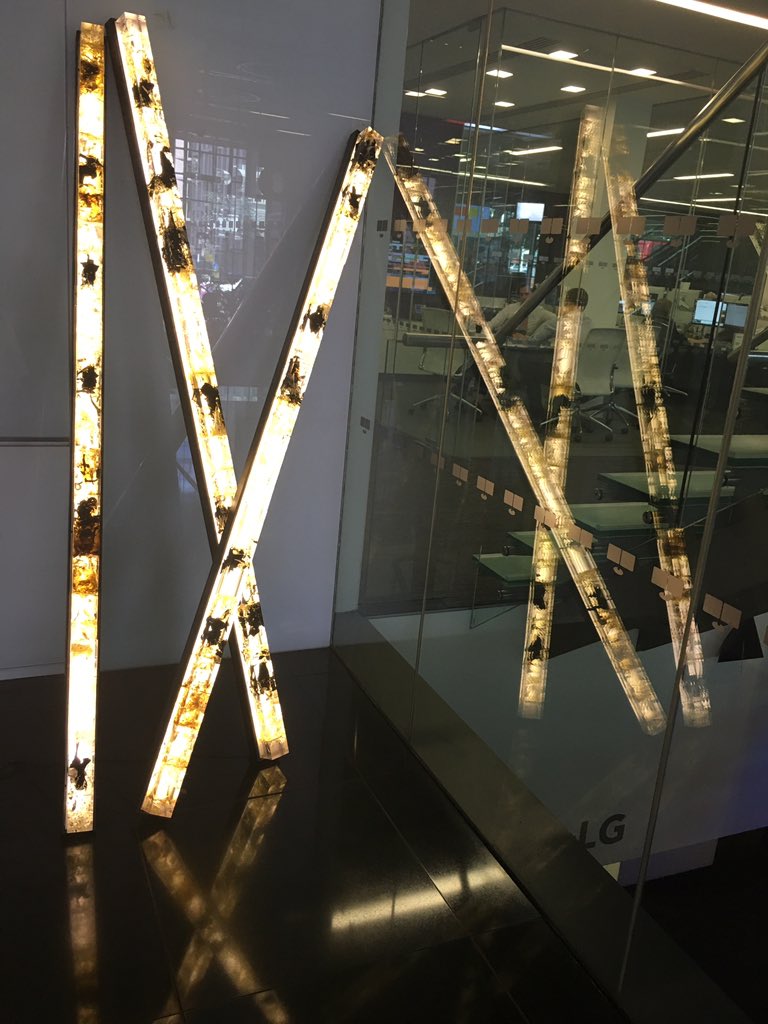 Double take, Tom Price 'Light Rods' for Waste Not Want It at Bloomberg, design commissions made largely from waste.