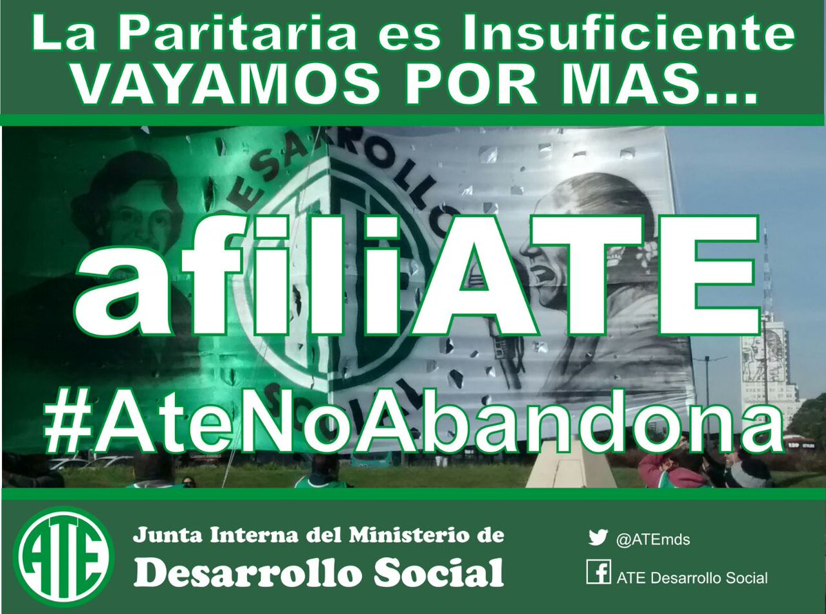 ATEmds's tweet photo. Por más Unidad y Organización por parte de los trabajador@s en tiempos de crisis. Afiliate #ATEno ñabandona https://t.co/EGk8X7RdUK