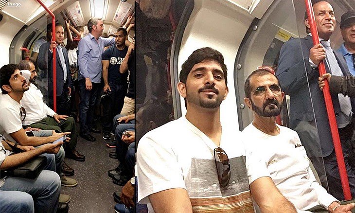 TimeOutDubai's tweet photo. Oh hello @faz3 and @HHShkMohd on the London Underground! 👋🏼🚦🚅 https://t.co/Gqo6ceHXW7 https://t.co/EOuxzp65lt